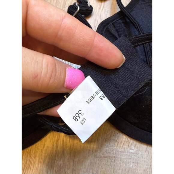 90s Deadstock Iridescent Holographic Bikini Top Underwire Cups 36B - Picture 5 of 5